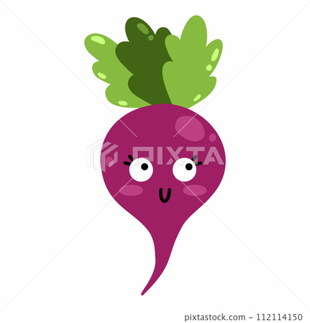 cute funny beetroot with face and emotions. Vector isolated illustration for children. cute funny beetroot with face and emotions. Vector isolated illustration for children. 112114150