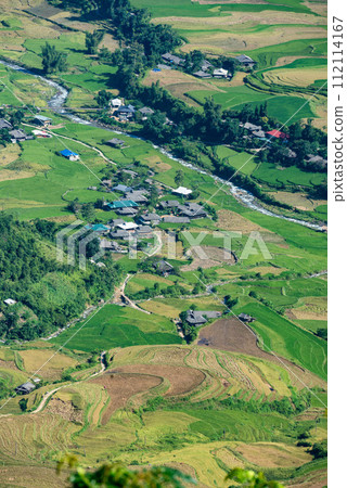 Rice fields on terraced of Mu Cang Chai, YenBai, Vietnam. Rice fields on terraced of Mu Cang Chai, YenBai, Vietnam. 112114167
