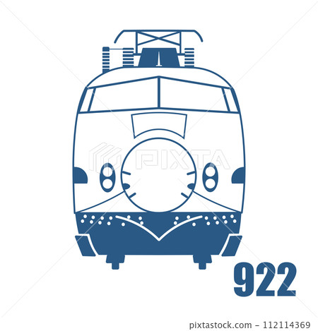 Type 922 Doctor Yellow's simple stamp style illustration blue Type 922 Doctor Yellow's simple stamp style illustration blue 112114369