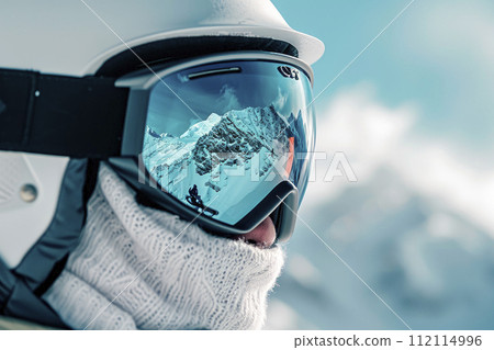 Wearing ski glasses. Winter Sports. 112114996