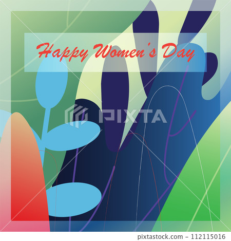 International Women's Day greeting card. Calligraphic hand written phrase and flourish design. 112115016