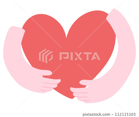An image of wrapping a heart with hands, a simple and stylish hand-drawn illustration An image of wrapping a heart with hands, a simple and stylish hand-drawn illustration 112115103