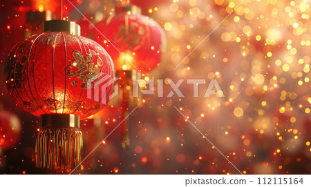 Festive background of chinese new year lanterns. 112115164