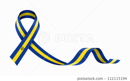 Barbados flag stripe ribbon wavy background layout. Vector illustration. 112115194