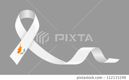 Cypriot flag stripe ribbon wavy background layout. Vector illustration. Cypriot flag stripe ribbon wavy background layout. Vector illustration. 112115299
