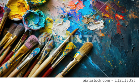 Set of accessories for painting with oil paints and brushes. Set of accessories for painting with oil paints and brushes. 112115355