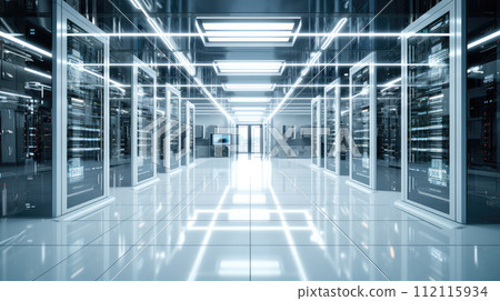 Bright server room data center storage interior 112115934