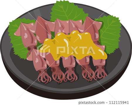 Round plate of firefly squid with vinegared miso 112115941