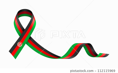 Afghani flag stripe ribbon wavy background layout. Vector illustration. Afghani flag stripe ribbon wavy background layout. Vector illustration. 112115969