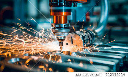 Modern industrial technology for making industrial details.Laser optics and CNC computer numerical control. 112116214