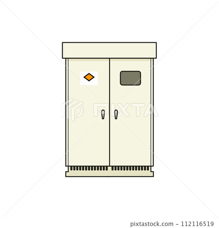 Cubicle-type high-voltage power receiving equipment viewed from the front 112116519
