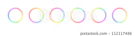 Blur Radial gradient background, swirling with rainbow color spectrum in a circle. Vibrant design colorful swirls. Flat vector illustration isolated on white background. 112117486