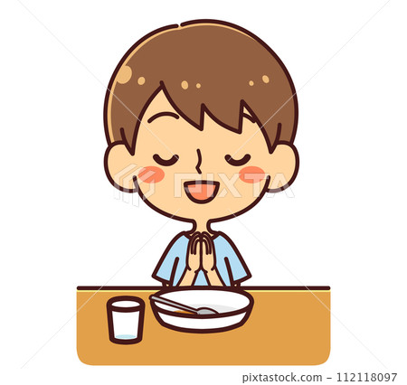 男孩提供盛宴咖哩插畫素材 112118097