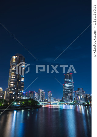 Night view of Sumida River, Tokyo 112118515