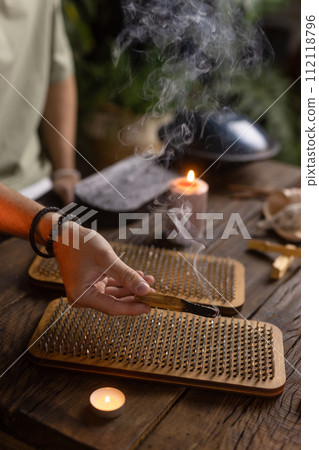 sandalwood for relaxation and meditation, meditation concept 112118796