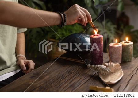 Sadhu board, yoga board with nails, guy stands on the board with nails, yoga concept Sadhu board, yoga board with nails, guy stands on the board with nails, yoga concept 112118802