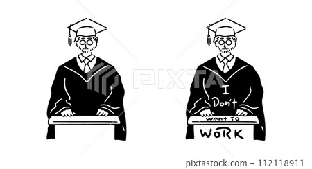 Line drawing illustration of a male student giving a speech at the graduation ceremony Line drawing illustration of a male student giving a speech at the graduation ceremony 112118911