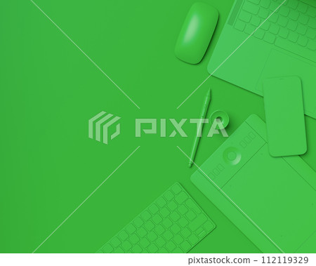 Top view of designer workspace and photography gear on monochrome table Top view of designer workspace and photography gear on monochrome table 112119329