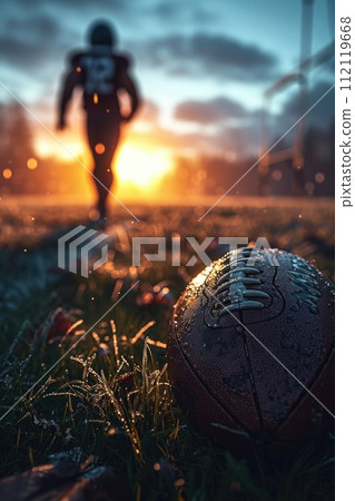 American football: a dynamic collision of strategy, strength, and skill, the essence of gridiron prowess, team unity, and the fervor of a quintessential American sport American football: a dynamic collision of strategy, strength, and skill, the essence of gridiron prowess, team unity, and the fervor of a quintessential American sport 112119668