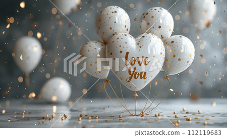 Expressive love: a charming greeting card adorned with heart-shaped balloons and the heartfelt text i love you, a perfect token for a loved one, celebrating affection and romance on Valentine's Day. Expressive love: a charming greeting card adorned with heart-shaped balloons and the heartfelt text i love you, a perfect token for a loved one, celebrating affection and romance on Valentine's Day. 112119683
