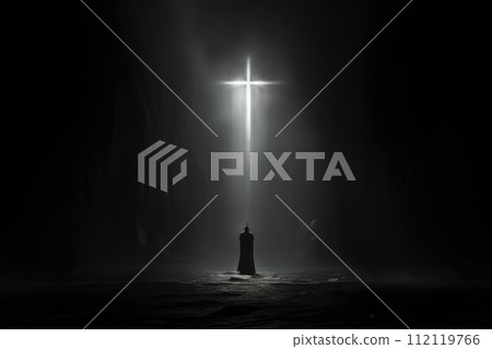 Religion, salvation mankind, bible, Christianity. Faith Prayer Jesus Christ Christian Religion background Eucharist Therapy Bless God Helping Repent Catholic Easter Lent Mind Pray banner copy space. 112119766