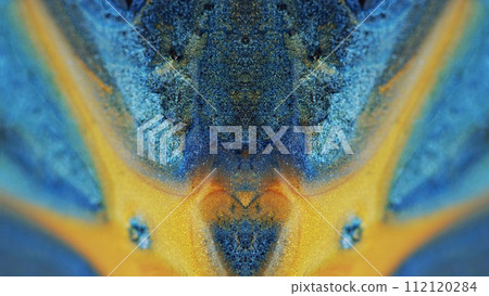 Abstract background glitter wave blue yellow flow 112120284