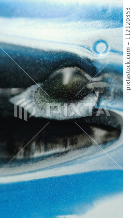 Glitter ink spill paint splash blue black mix drip 112120353