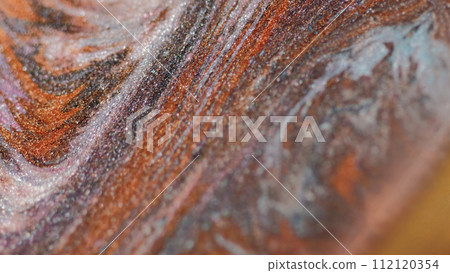 Glitter fluid spill paint drop bronze oil emulsion Glitter fluid spill paint drop bronze oil emulsion 112120354