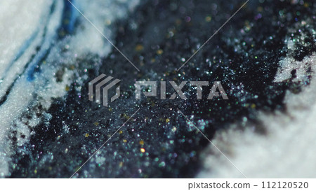 Glitter paint blend marble texture black white ink Glitter paint blend marble texture black white ink 112120520