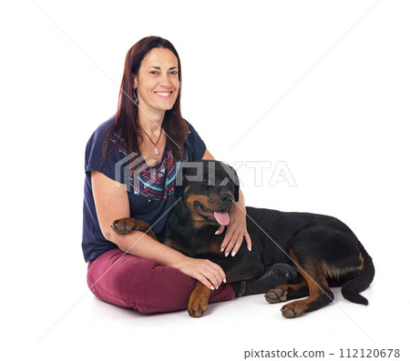 rottweiler and woman 112120678