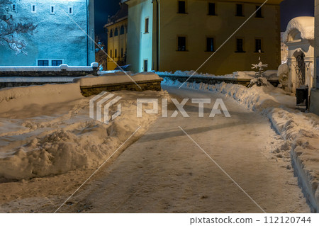 View of Cesky Krumlov in winter, Czech Republic. View of Cesky Krumlov in winter, Czech Republic. 112120744