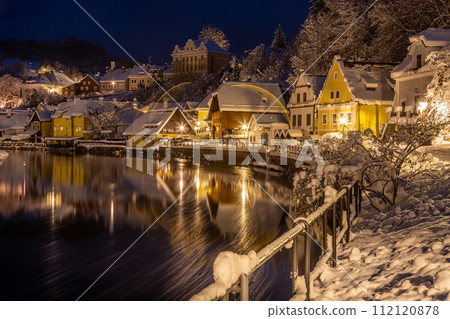 View of Cesky Krumlov in winter, Czech Republic. View of Cesky Krumlov in winter, Czech Republic. 112120878