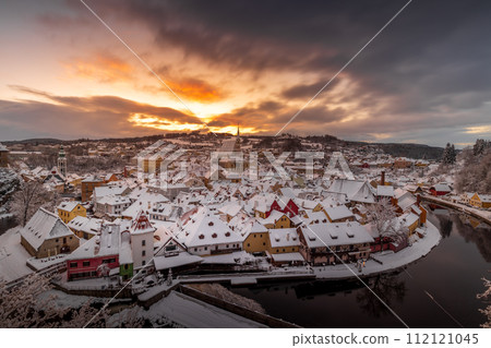 View of Cesky Krumlov in winter, Czech Republic. View of Cesky Krumlov in winter, Czech Republic. 112121045