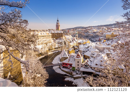 View of Cesky Krumlov in winter, Czech Republic. View of Cesky Krumlov in winter, Czech Republic. 112121120