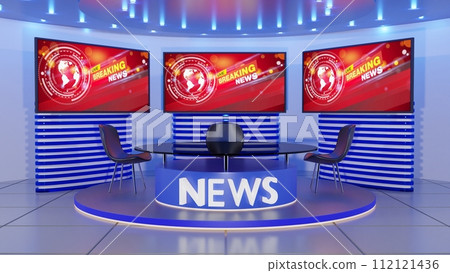 news, studio, interior 112121436