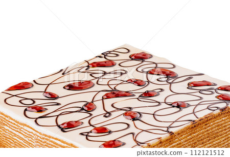 sweet classic layered cake Napoleon on plate 112121512