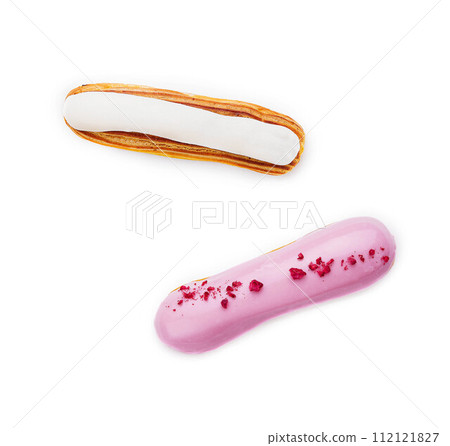 two eclairs isolated on white background 112121827