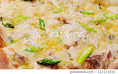 Four cheese pizza quattro fromaggi close up Four cheese pizza quattro fromaggi close up 112121832
