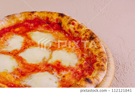 Traditional Neapolitan Pizza on wooden board 112121841