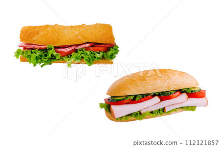 Grilled Chicken and Vegetable Sandwich isolated Grilled Chicken and Vegetable Sandwich isolated 112121857