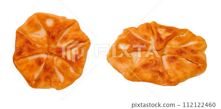 Moldovan or Romanian Placinta on White Background 112122460