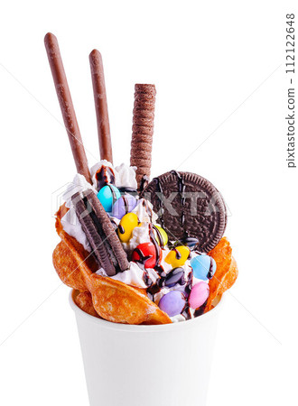 belgian waffle with mm's and oreo cookies 112122648