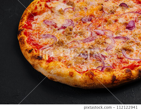 Seafood Italian pizza with tuna fillet 112122941