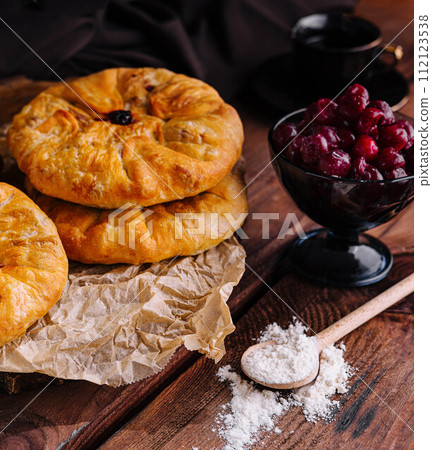 Delicious fresh sweet vertuta with cherry 112123538