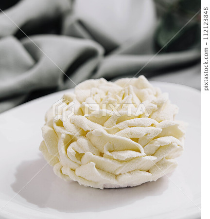 Coffee Mousse Cake close up on plate 112123848