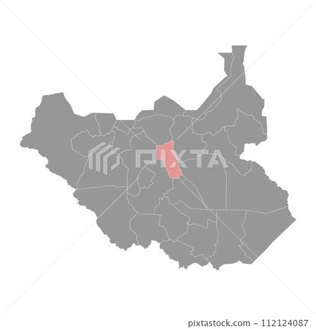 Southern Liech State map, administrative division of South Sudan. Vector illustration. Southern Liech State map, administrative division of South Sudan. Vector illustration. 112124087
