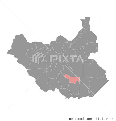 Terekeka State map, administrative division of South Sudan. Vector illustration. Terekeka State map, administrative division of South Sudan. Vector illustration. 112124088