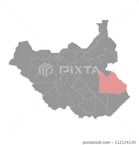 Boma State map, administrative division of South Sudan. Vector illustration. Boma State map, administrative division of South Sudan. Vector illustration. 112124130