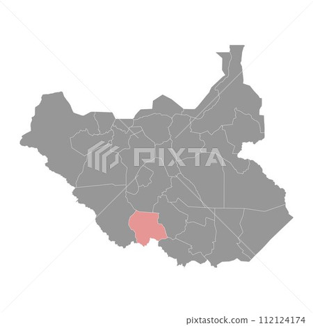 Maridi State map, administrative division of South Sudan. Vector illustration. Maridi State map, administrative division of South Sudan. Vector illustration. 112124174