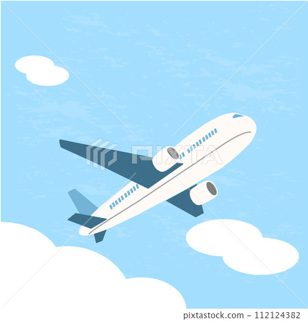 Airplane flying blue sky Airplane flying blue sky 112124382